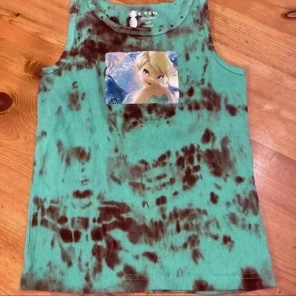 New. Tinker Bell Hand tie dyed tank top kids - Picture 2 of 6